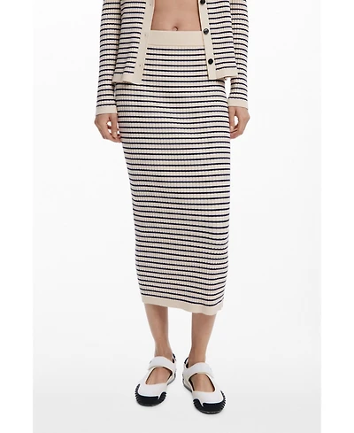 Desigual Women's Striped knit midi skirt