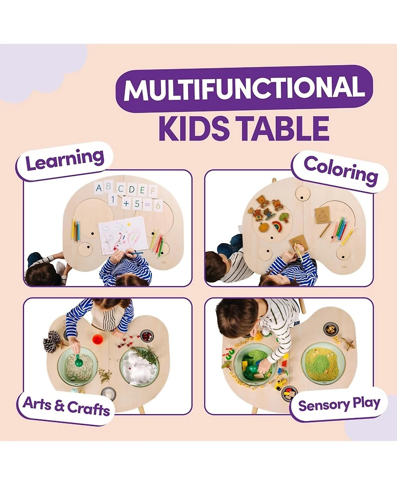 ComfyBumpy Sensory Table for Toddlers Sensory Bin Toddler Table for Indoor Play and Learning Activity Table for Boys & Girls