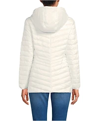 Lands' End Women's Petite Wanderweight Packable Down Hooded Long Jacket