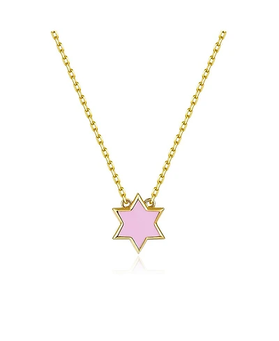 Anna Zuckerman Petit Star of David Necklace in Pink