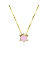 Anna Zuckerman Petit Star of David Necklace in Pink