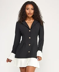 Seni & Cade Juniors' Long Sleeve Button Up Jacket Dress