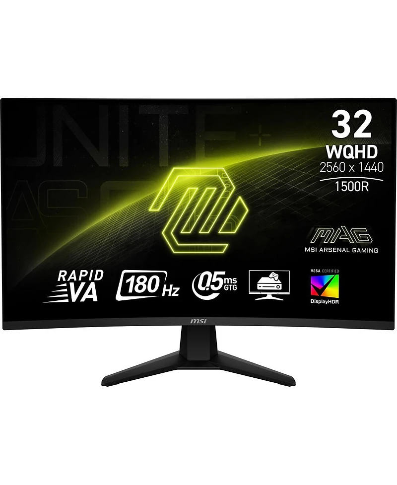 Msi Mag 32CQ6F 31.5" 16:9 Wqhd 180Hz Curved Va Lcd Gaming Monitor, Black