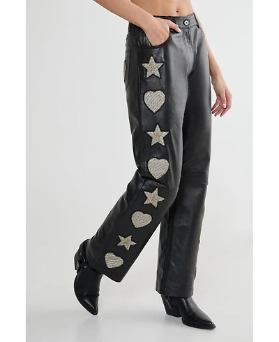 Nasty Gal Women's Leather Patched Pants