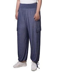 Ny Collection Plus Smocked Waist Harem Pull On Pants