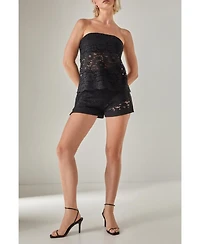 Nasty Gal Women's Bandeau Lace Tailored Top