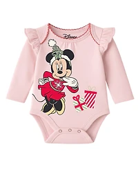 Disney Baby Girls 2-Piece Minnie Mouse Holiday Bodysuit and Skegging Set