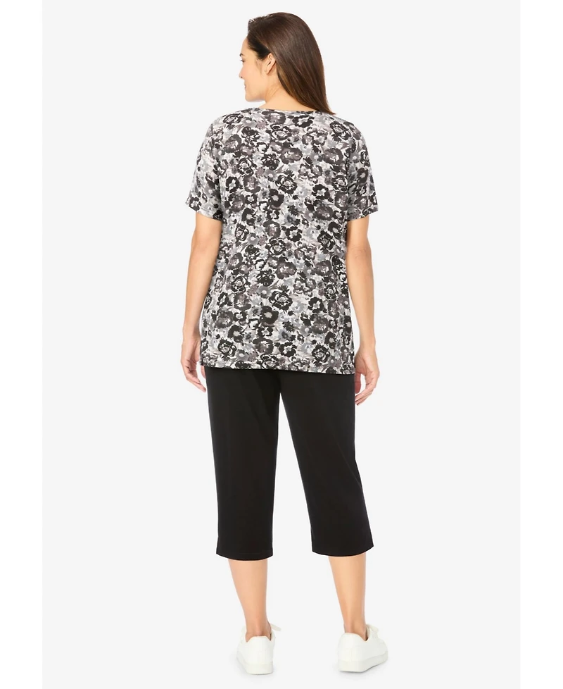 Woman Within Plus 2-Piece Tunic And Capri Set