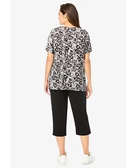 Woman Within Plus 2-Piece Tunic And Capri Set