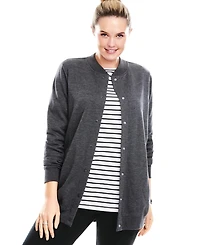 Woman Within Plus Fleece Baseball Jacket