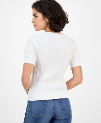 Nautica Women's Cotton Cable-Knit Sweater