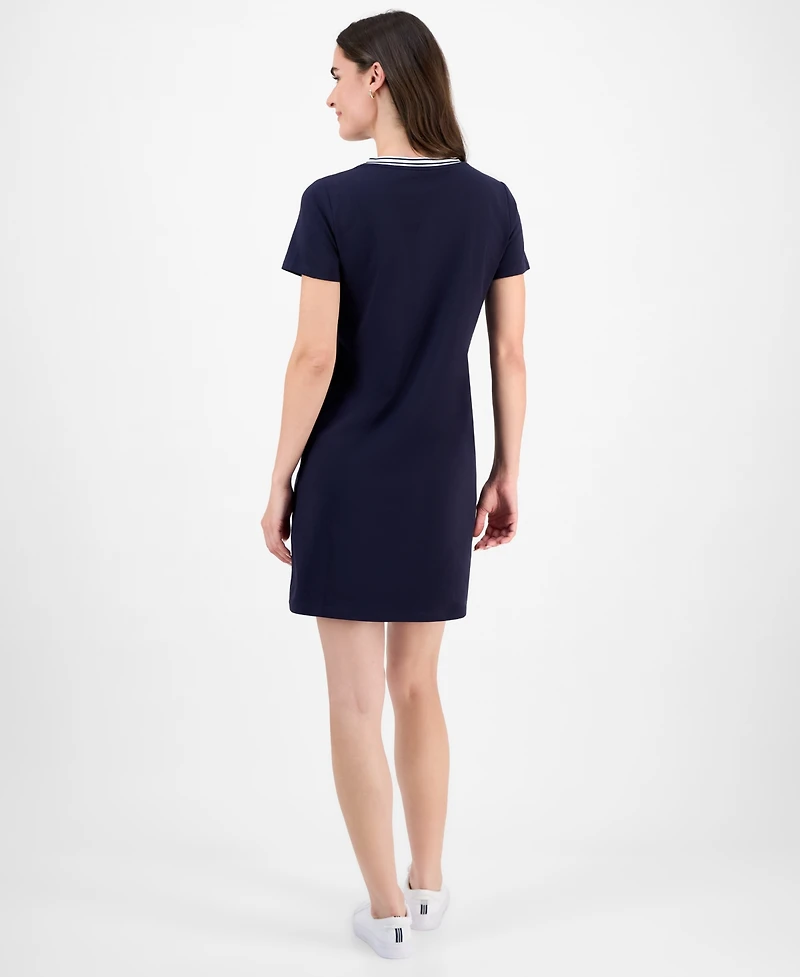 Nautica Jeans Women's V-Neck T-Shirt Dress