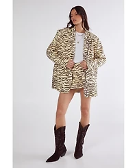 Nasty Gal Women's Zebra Print Oversized Tailored Blazer