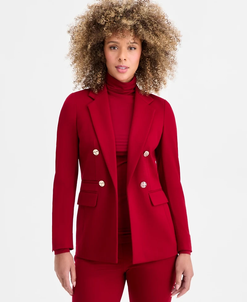 Anne Klein Women's Triple-Pocket Open-Front Blazer