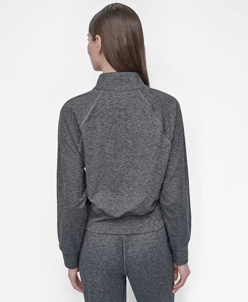 Dkny Sport Women's Space-Dyed Half-Zip Raglan-Sleeve Top
