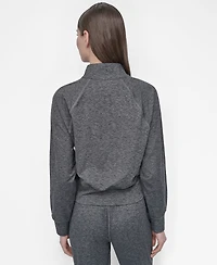 Dkny Sport Women's Space-Dyed Half-Zip Raglan-Sleeve Top