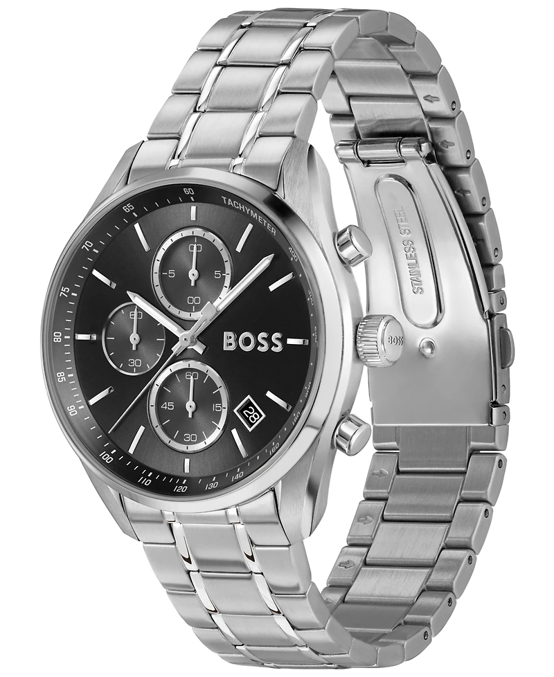 Hugo Boss Men's Grand Prix 40 Quartz Fashion Chrono Stainless Steel Watch