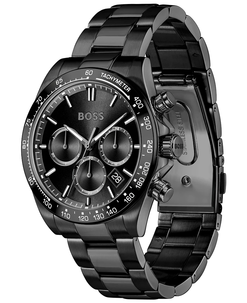 Hugo Boss Men's Hero 2.0 Quartz Fashion Chrono Ionic Plated Steel Watch