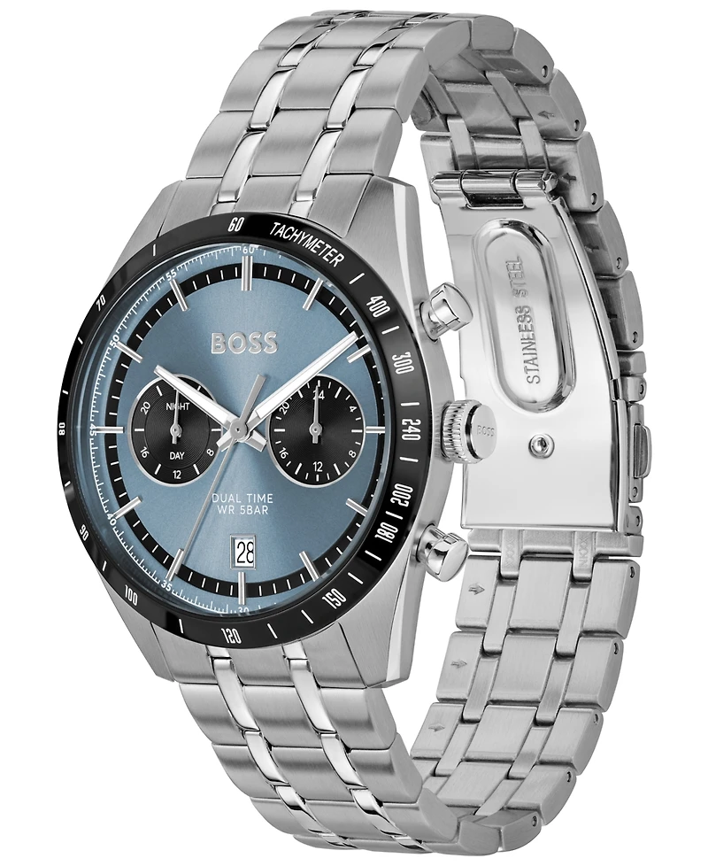 Hugo Boss Men's Tourmaster Quartz Multifunction Stainless Steel Watch, 41mm
