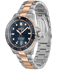 Hugo Boss Men's Troper Sport Quartz Basic Calendar Two Tone Stainless Steel Watch, 42mm