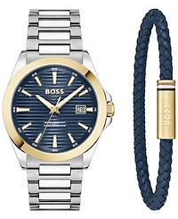 Hugo Boss Men's Strike Giftset Quartz Basic Calendar Stainless Steel Watch, 41mm