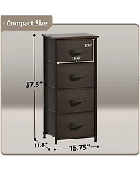 Sorbus 4 Drawers Chest Nightstand - Storage for Closet, Home, College Dorm Features Steel Frame, Wood Top
