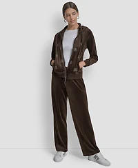 Dkny Jeans Petite Drawstring-Waist Velour Pants