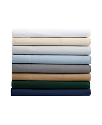 Nautica Solid Cotton Percale 4-Piece Sheet Set