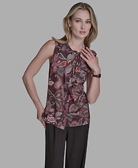 Bcbg Women's Printed Ruffle Button-Down Top