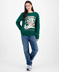 Disney Juniors' Mickey & Minnie Holiday Graphic Sweatshirt