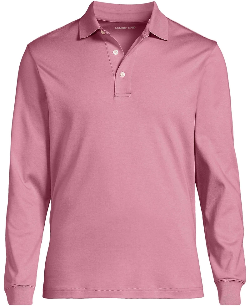Lands' End Men's Long Sleeve Cotton Supima Polo Shirt