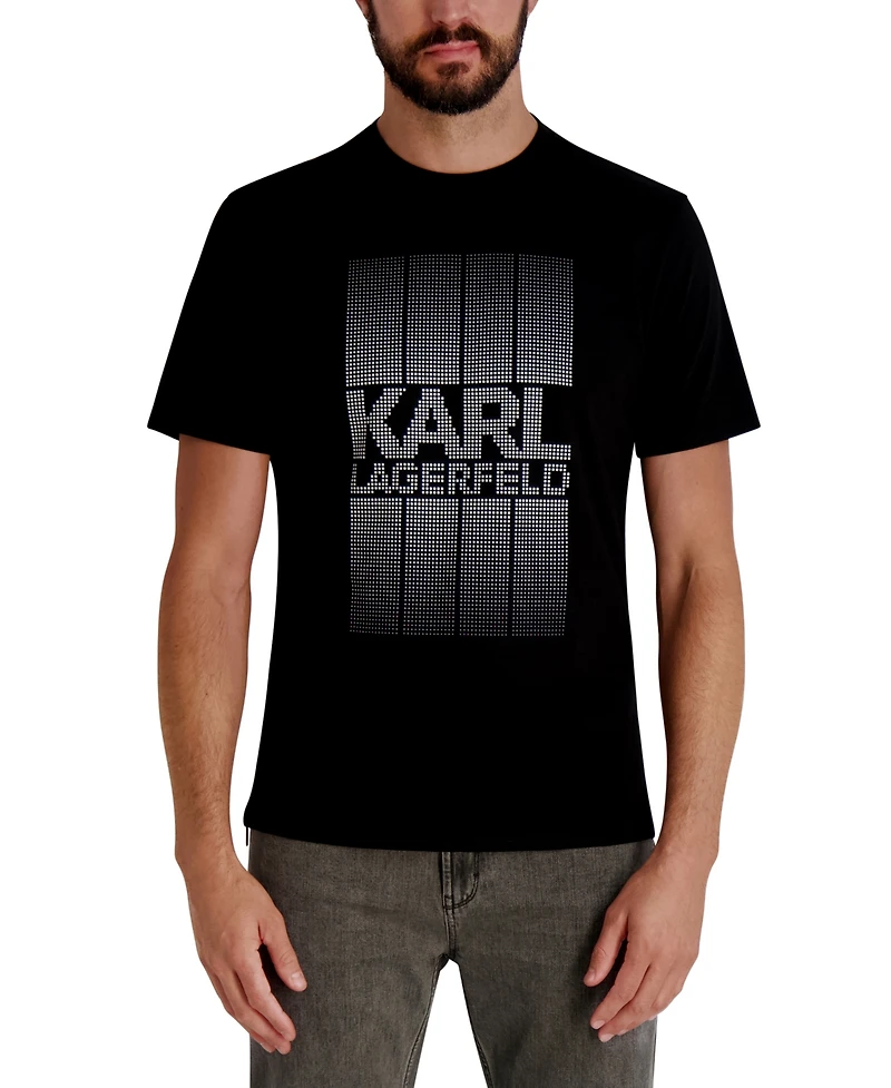 Karl Lagerfeld Paris Men's Pixelated Graphic Detail T-shirt