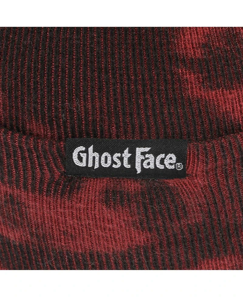 Ghostface Men's Scream Horror Movie Character Embroidered Patch Beanie Hat for Men