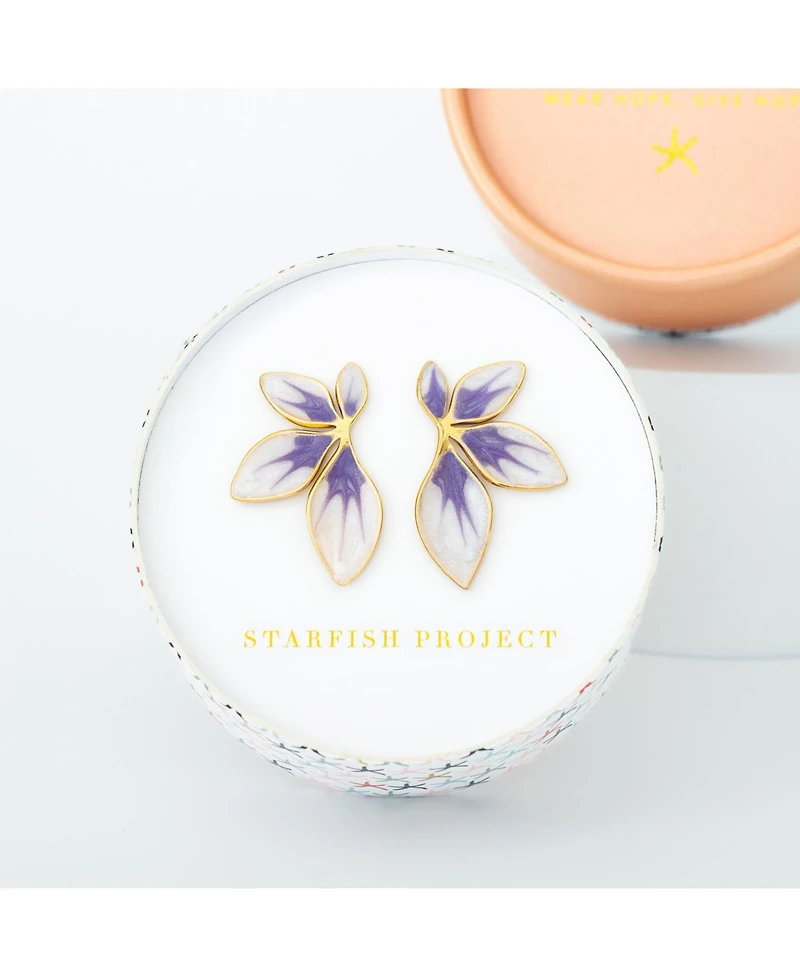Starfish Project Flourish Lavender Leaf Earrings