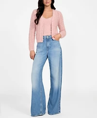 Guess Women's Bea Open Stitch Long Sleeve Cardigan Sweater