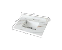 Casainc 37 Inch Marble Vanity Top, Bathroom Vanity Top with Undermount Rectangular Middle Sink and 4" Height Backsplash, Pre-Drilled Faucet Hole Vanit