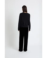 Chinti & Parker Women's Wool-Cashmere Velvet Bow Sweater