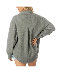 Gameday Couture Women's Gray Detroit Lions Oversized Long Pass Button-Up Shacket