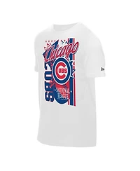 New Era Men's White Chicago Cubs Big Graphic Domestic T-Shirt