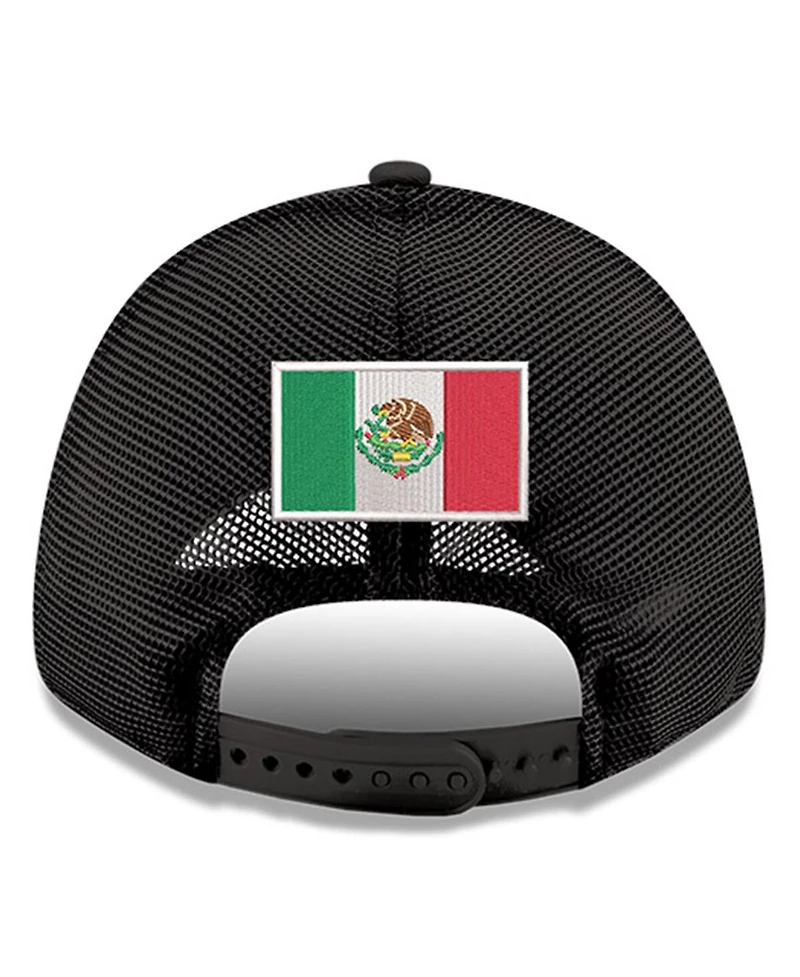 New Era Men's Black/Green Nascar Mexico City Race 9FORTY A-Frame Trucker Adjustable Hat