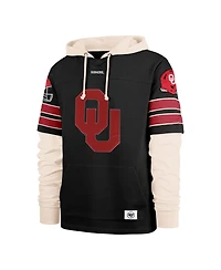 '47 Brand Men's Black Oklahoma Sooners Split Zone Cornerback Lacer Pullover Hoodie