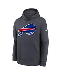 Nike Big Boys and Girls Gray Buffalo Bills Sideline Club Fleece Hoodie
