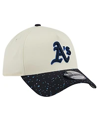 New Era Men's Cream Athletics Speckle A-Frame 9FORTY Adjustable Hat