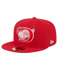 New Era Men's Red Detroit Wings Deceptor 59FIFTY Fitted Hat