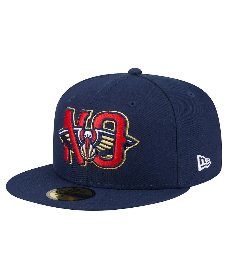 New Era Men's Navy New Orleans Pelicans Deceptor 59FIFTY Fitted Hat