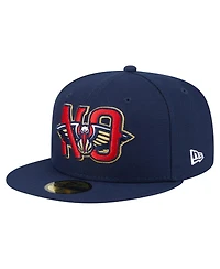 New Era Men's Navy New Orleans Pelicans Deceptor 59FIFTY Fitted Hat