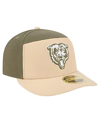 New Era Men's Light Beige/Olive Chicago Bears Two-Tone Color Pack Split Panel 59FIFTY Fitted Hat