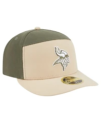 New Era Men's Light Beige/Olive Minnesota Vikings Two-Tone Color Pack Split Panel 59FIFTY Fitted Hat