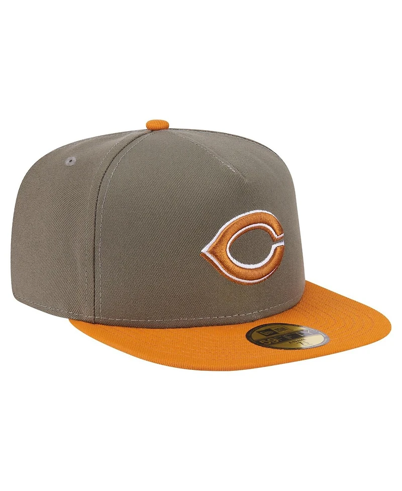 New Era Men's Olive/Orange Cincinnati Reds Two-Tone Color Pack A-Frame 59FIFTY Fitted Hat