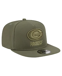 New Era Men's Olive Green Bay Packers Color Pack A-Frame 9FIFTY Snapback Hat